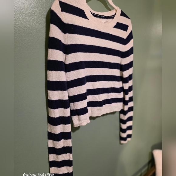Aeire Striped Navy and White Sweater with open back - Picture 3 of 10